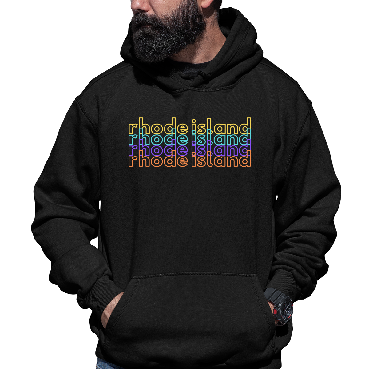 Rhode Island Unisex Hoodie | Black