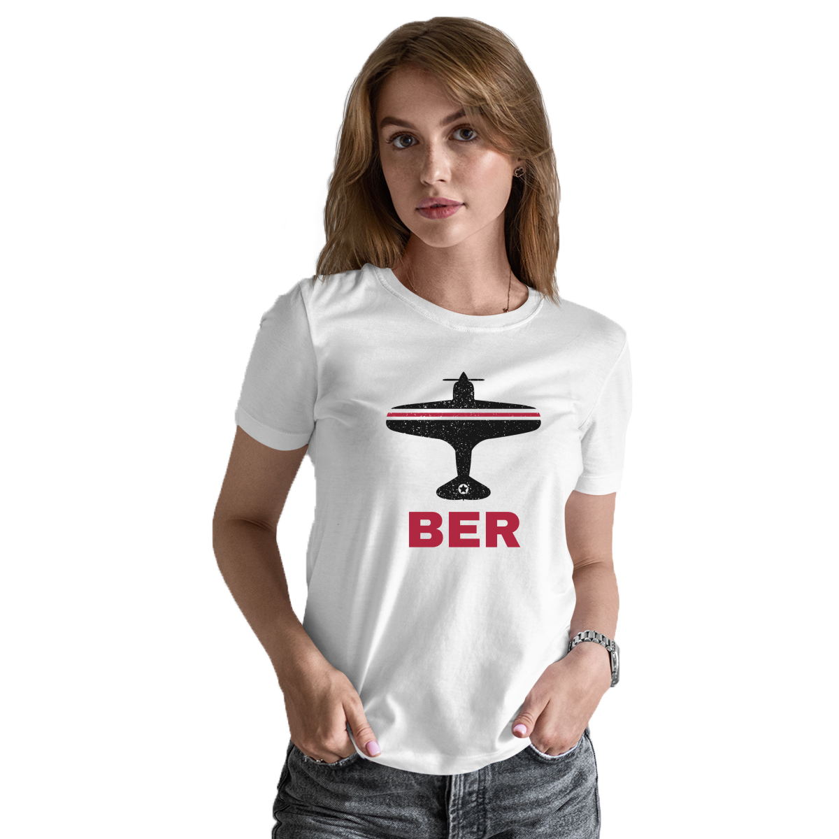 Fly Berlin BER Airport Women's T-shirt | White