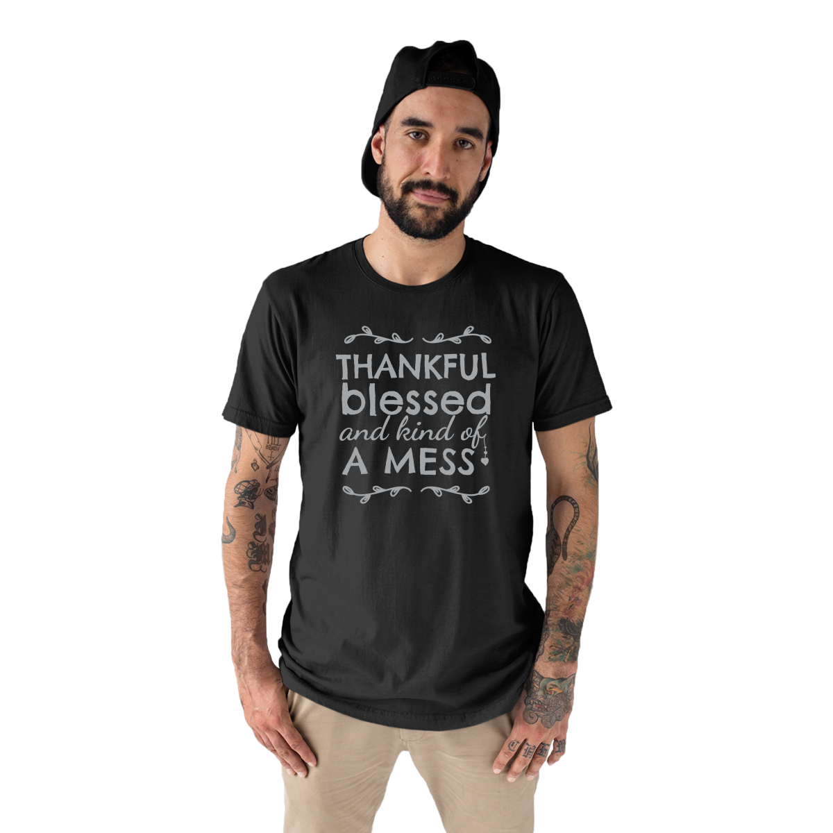 Thankful, Blessed and Kind of a Mess Men's T-shirt | Black