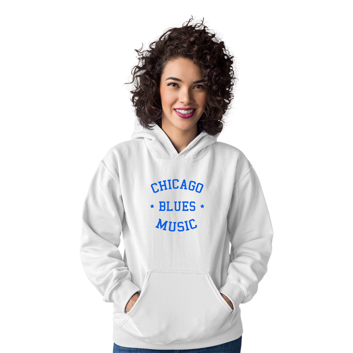 Chicago Blues Music Unisex Hoodie | White