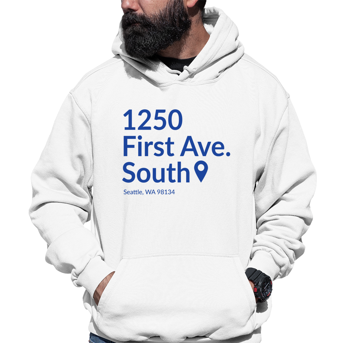 Seattle Baseball Stadium Unisex Hoodie | White