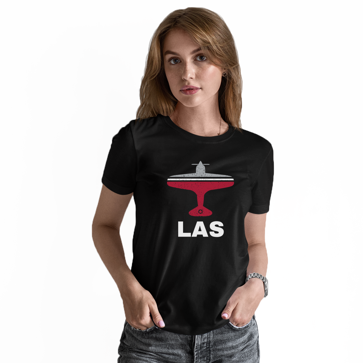 Fly Las Vegas LAS Airport Women's T-shirt | Black