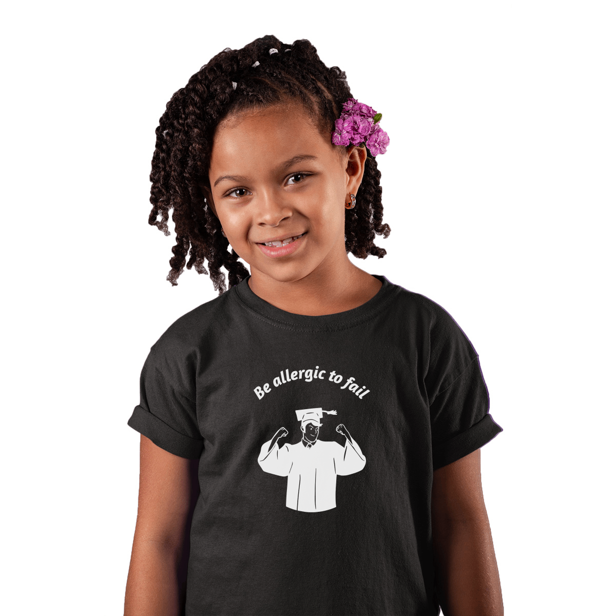 Be Allergic To Fail, Addicted To Success Kids T-shirt | Black