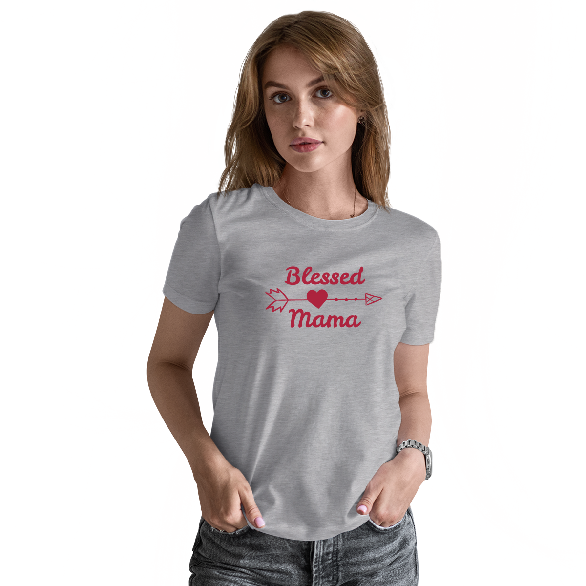 Blessed Mama Shirt Women's T-shirt | Gray