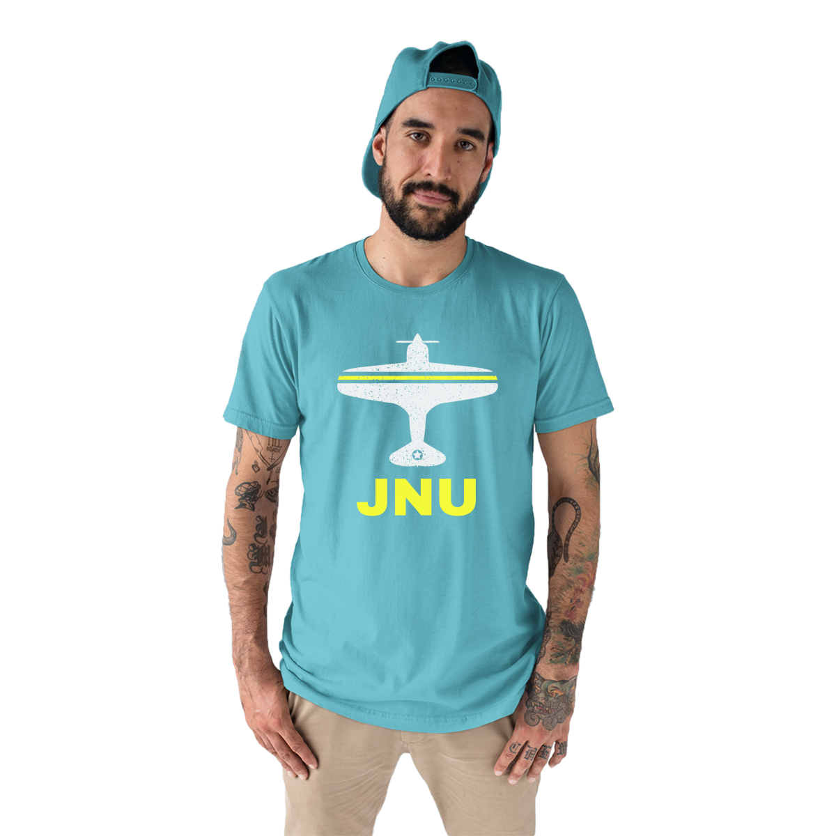 Fly Juneau JNU Airport Men's T-shirt | Turquoise