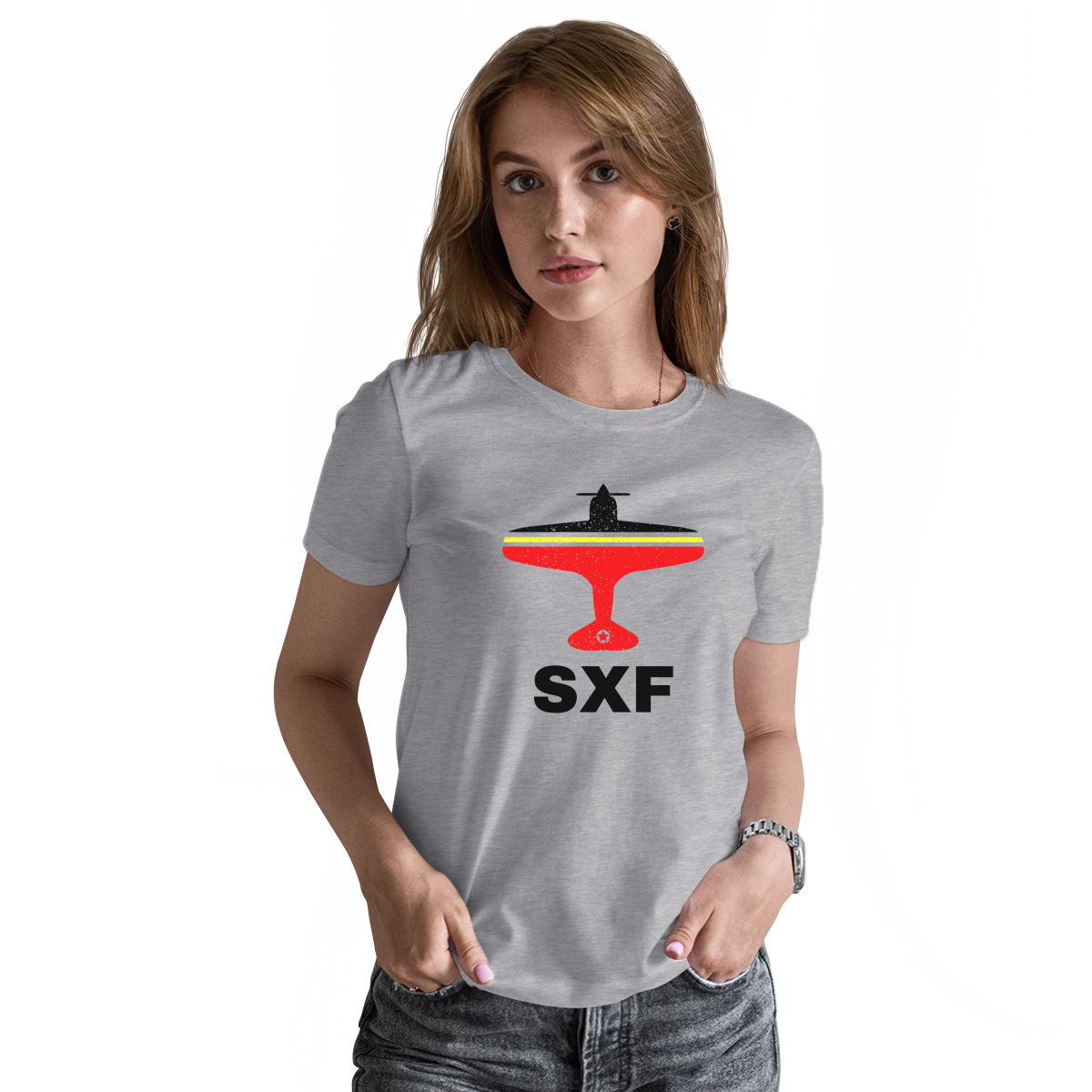 Fly Berlin SXF Airport Women's T-shirt | Gray