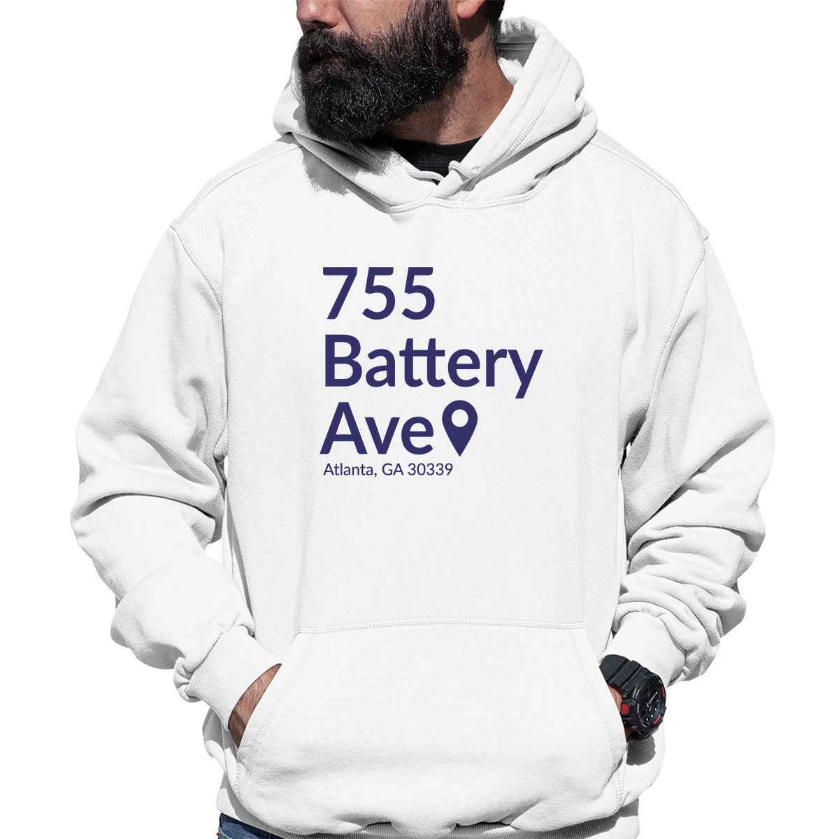 Atlanta Baseball Stadium Unisex Hoodie | White