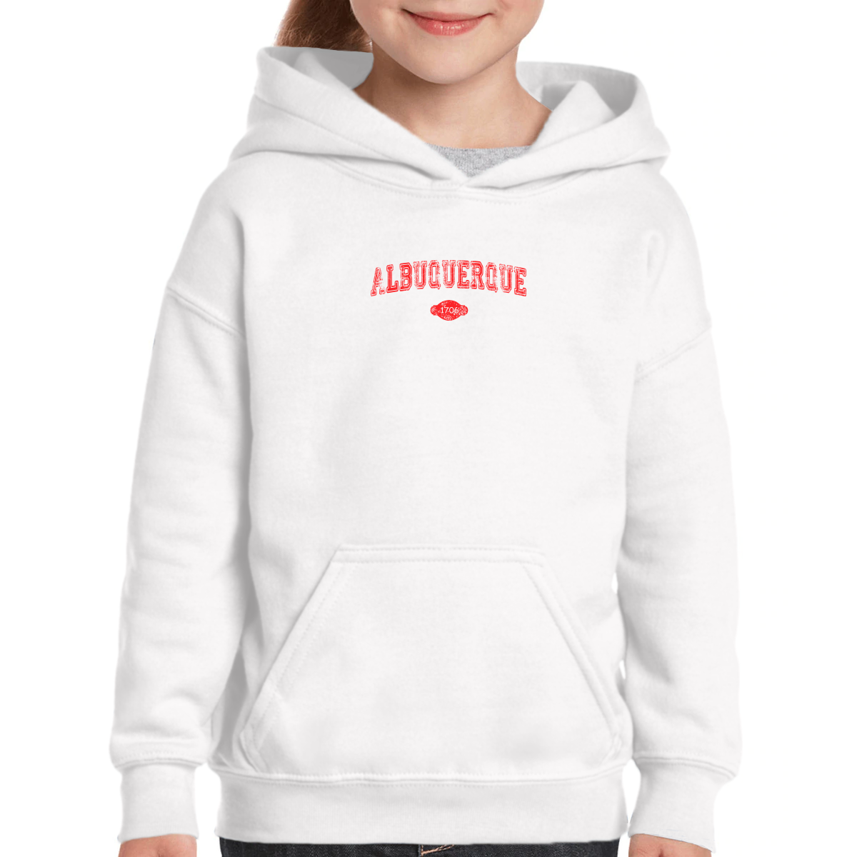 Albuquerque 1706 Represent Kids Hoodie | White