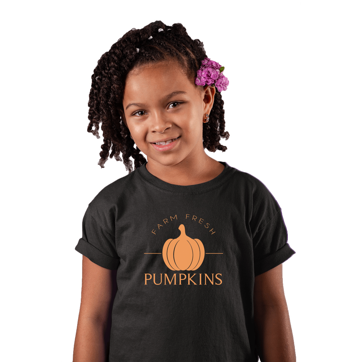 Farm Fresh Pumpkins Kids T-shirt | Black