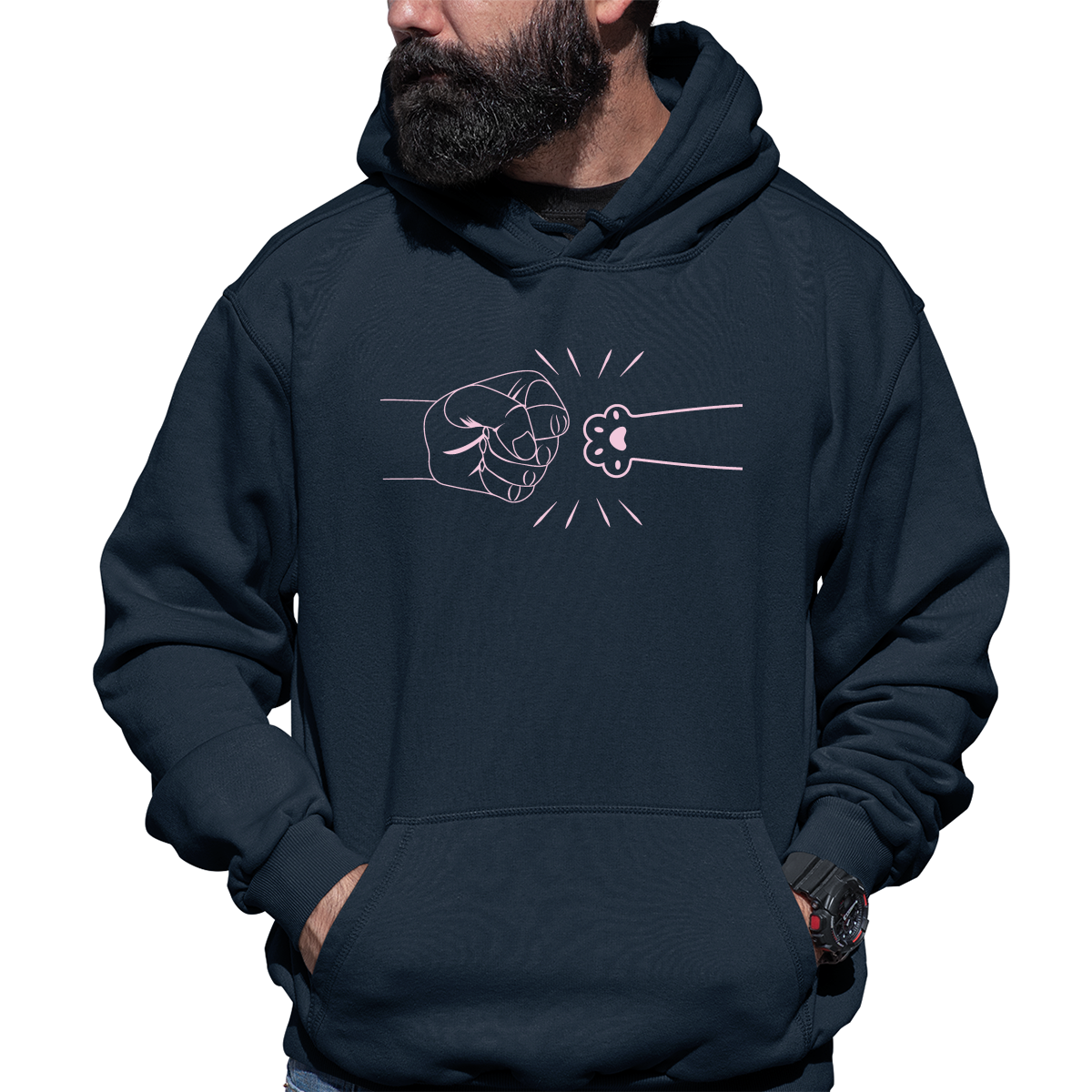 Hand & Paw Unisex Hoodie | Navy