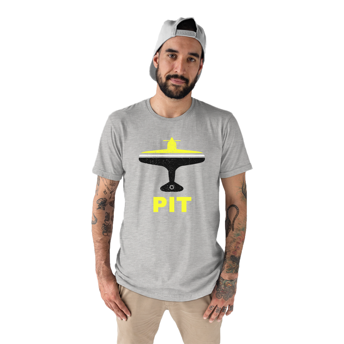 Fly Pittsburgh PIT Airport Men's T-shirt | Gray