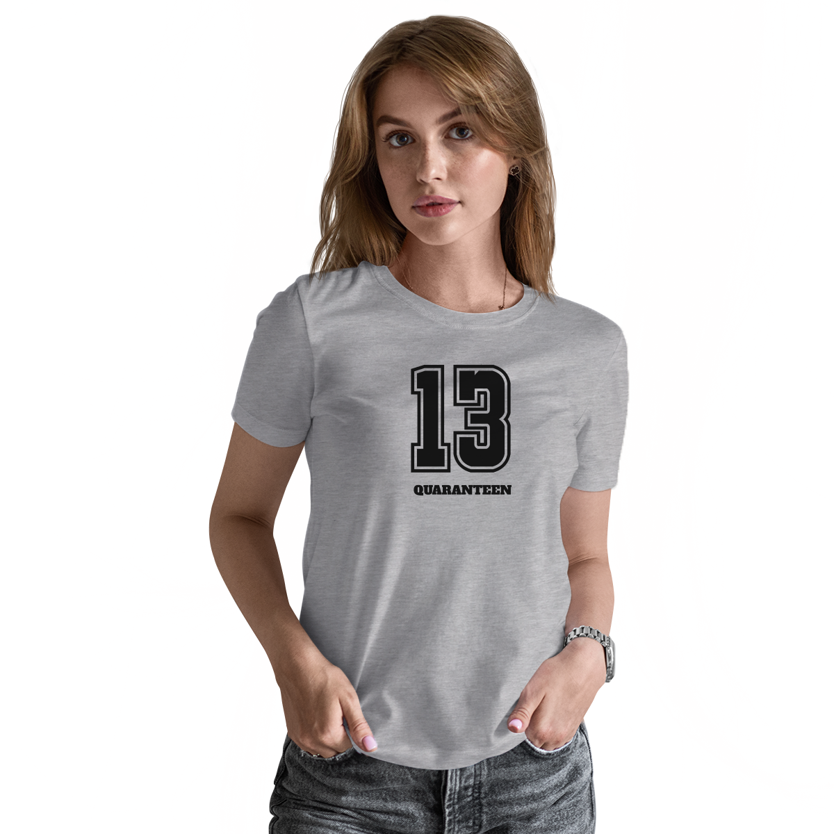 13 QUARANTEEN Women's T-shirt | Gray