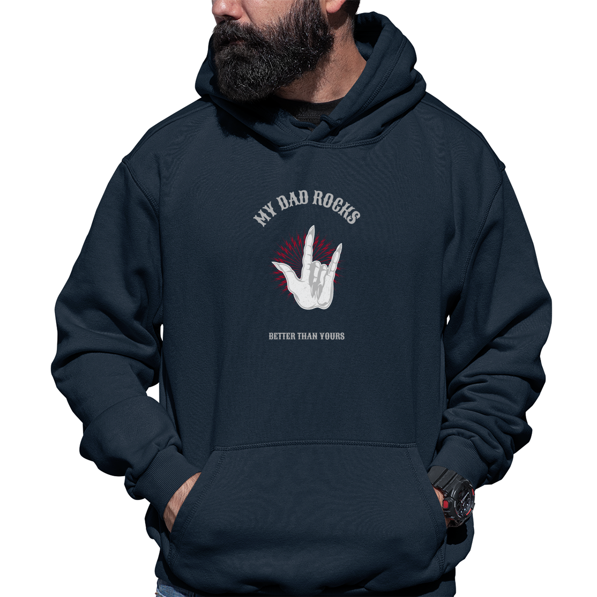 My dad rocks Unisex Hoodie | Navy