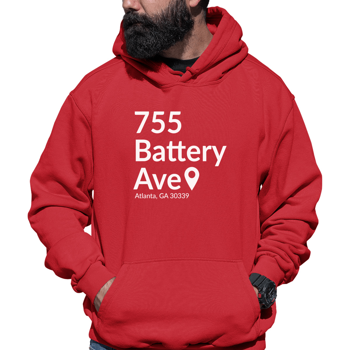 Atlanta Baseball Stadium Unisex Hoodie | Red