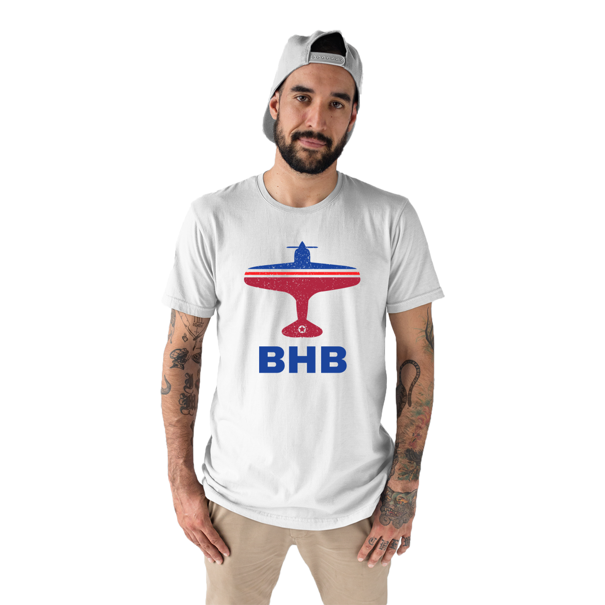 Fly Bar Harbor BHB Airport Men's T-shirt | White