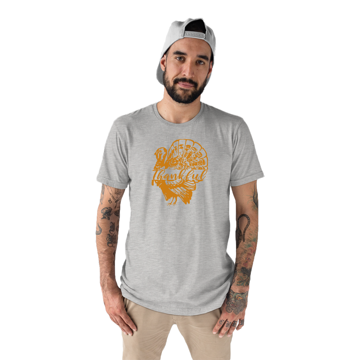 Thankful Turkey Men's T-shirt | Gray