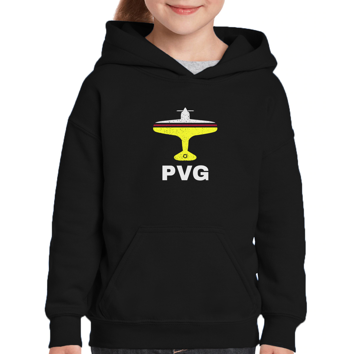 Fly Shanghai PVG Airport Kids Hoodie | Black