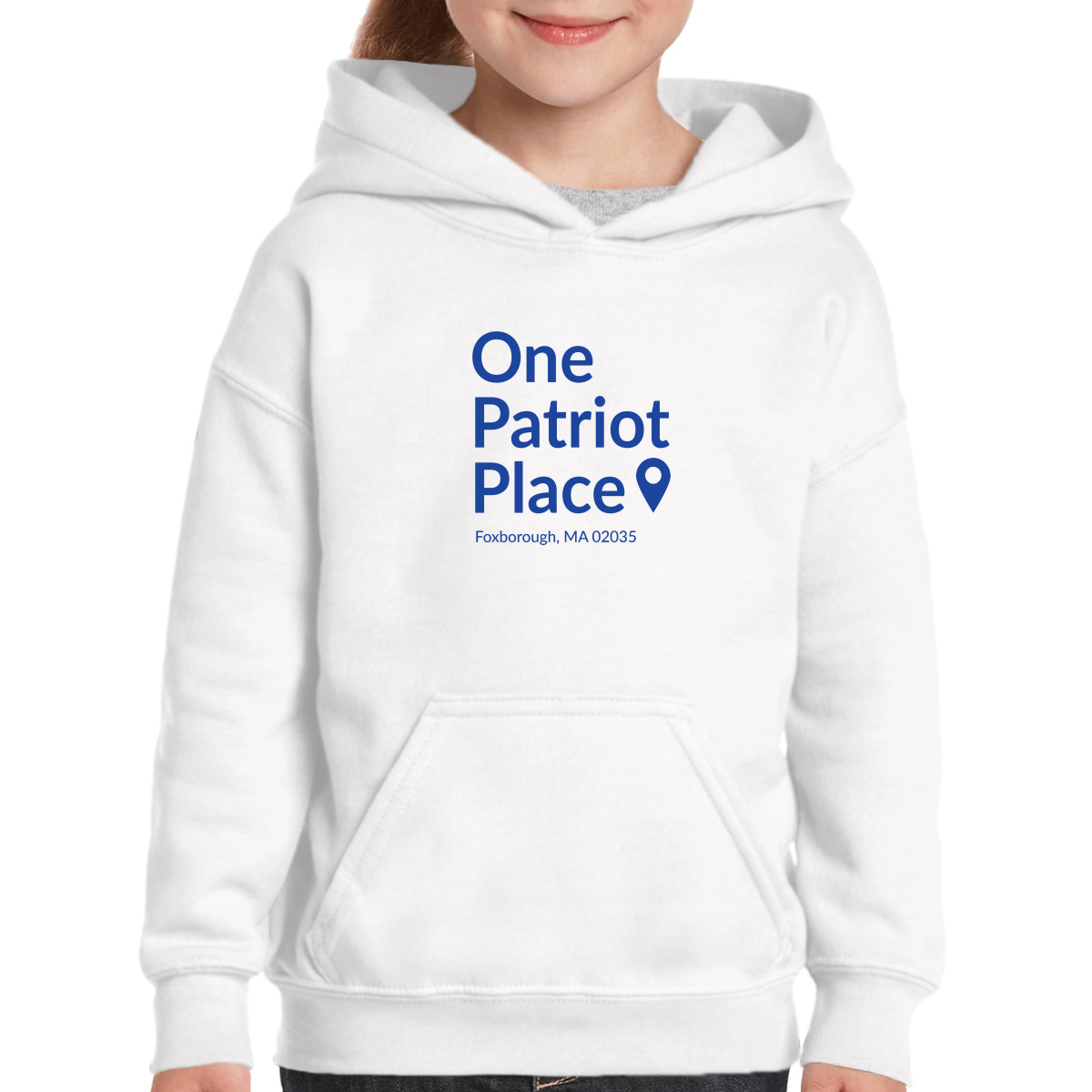 New England Football Stadium Kids Hoodie | White