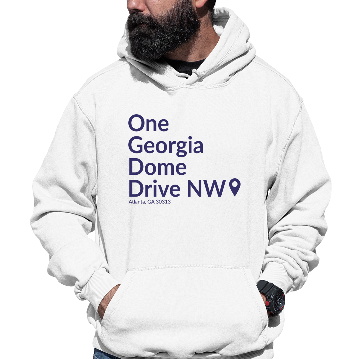 Atlanta Football Stadium Unisex Hoodie | White