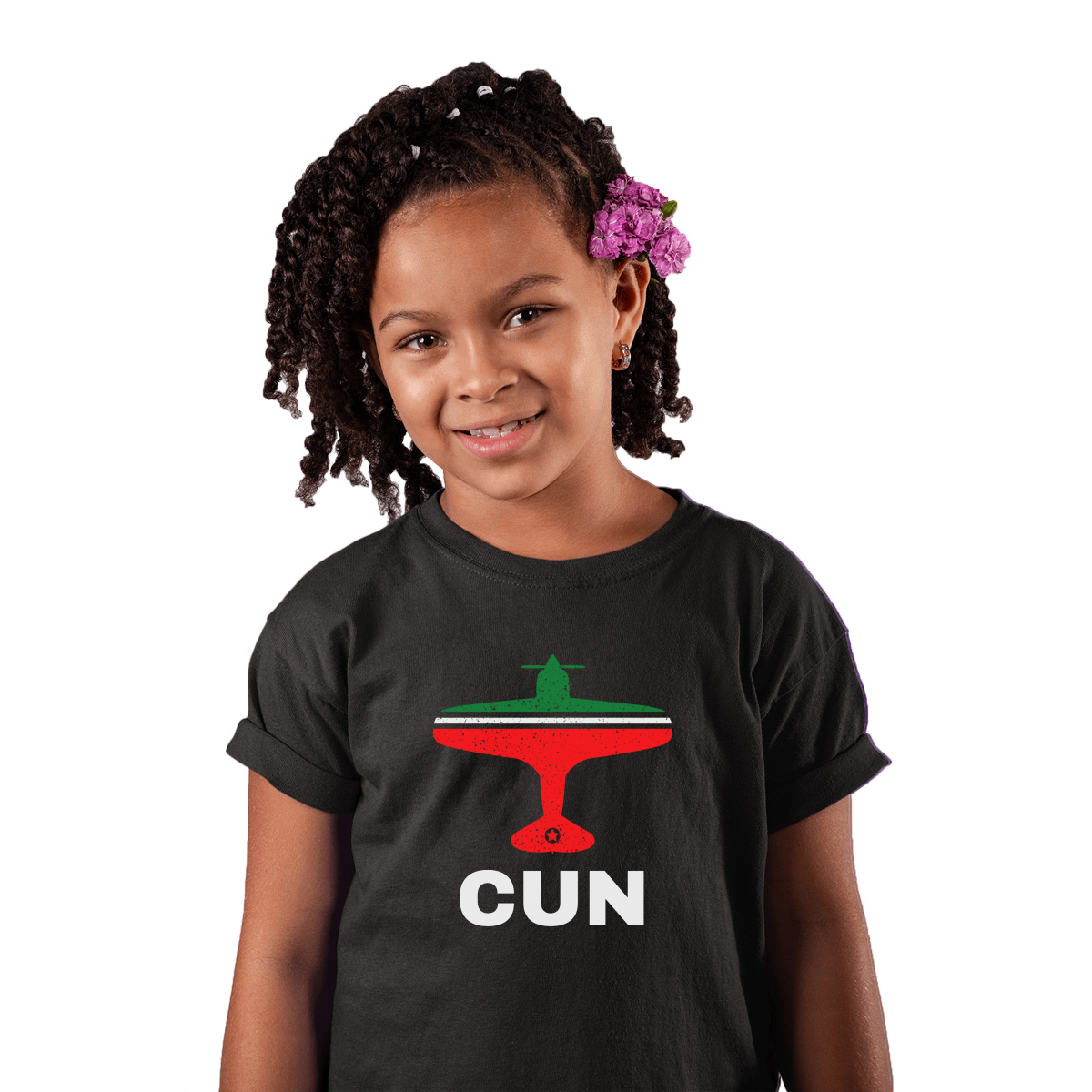 Fly Cancun CUN Airport  Kids T-shirt | Black