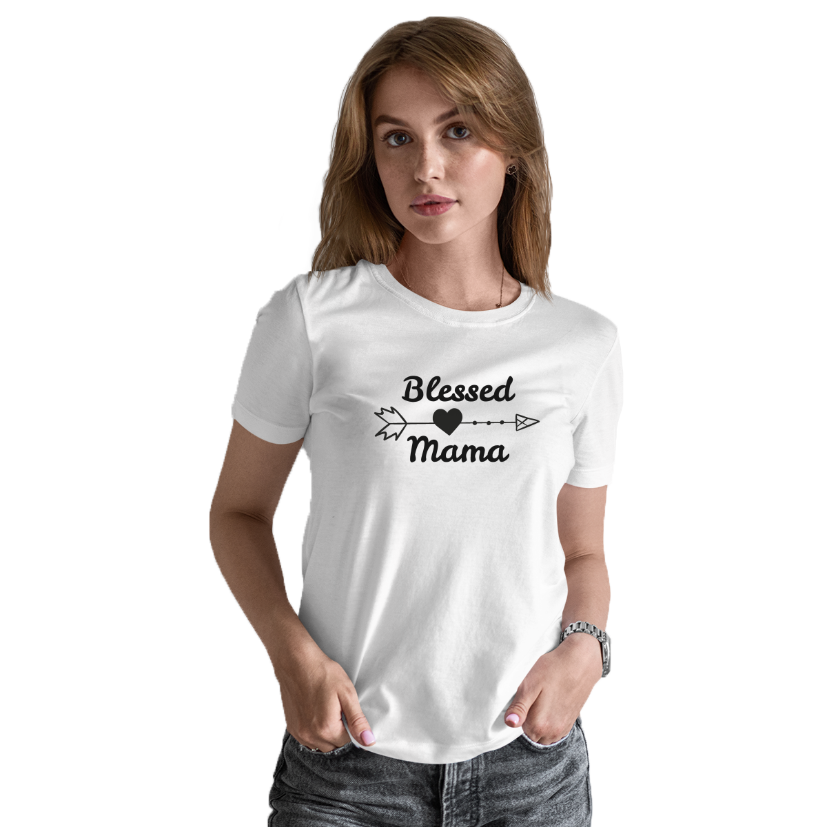 Blessed Mama Shirt Women's T-shirt | White