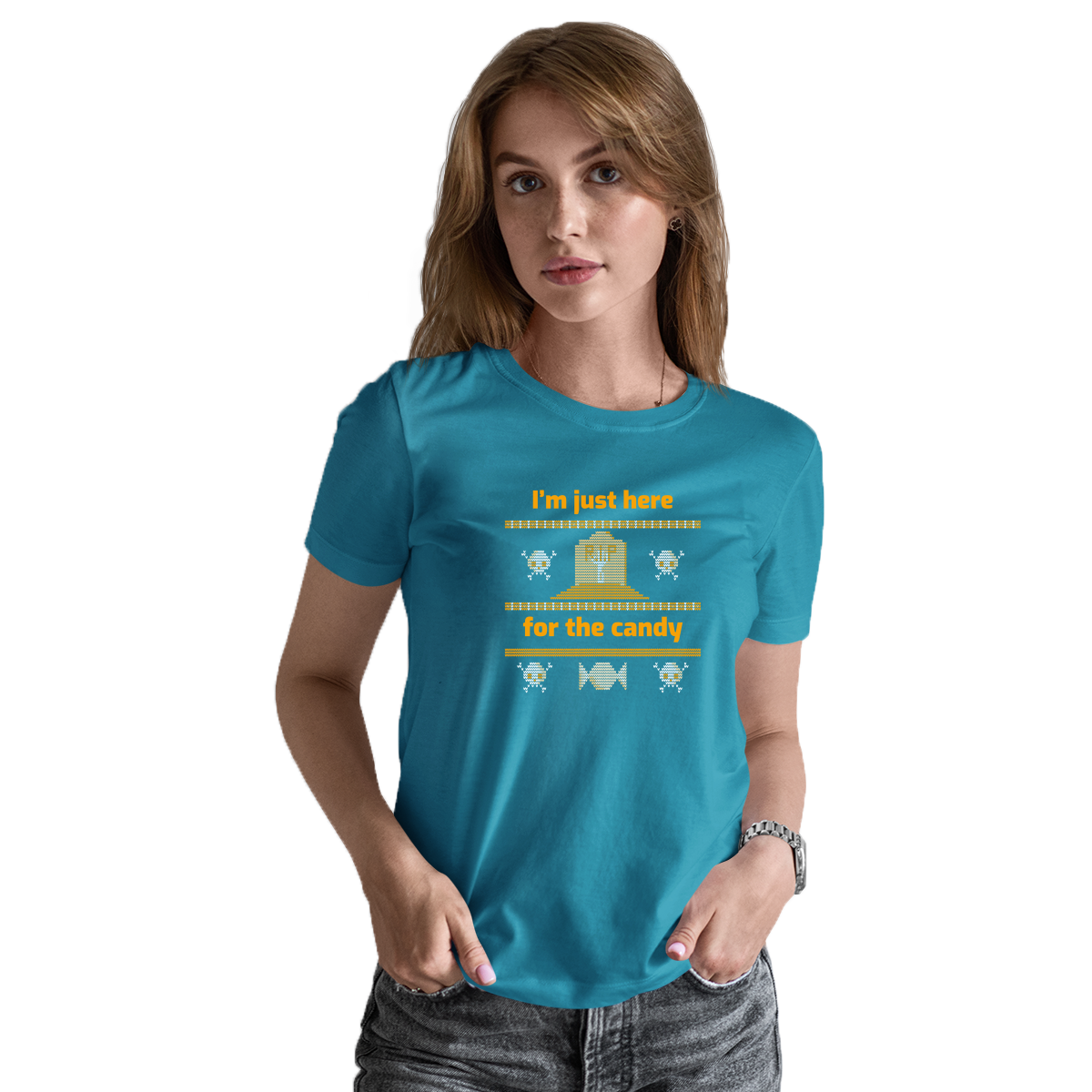 I'm Just Here For the Candy Women's T-shirt | Turquoise