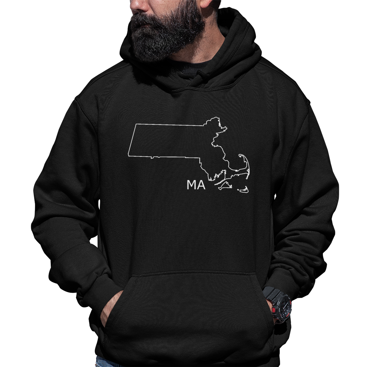 Massachusetts Unisex Hoodie | Black