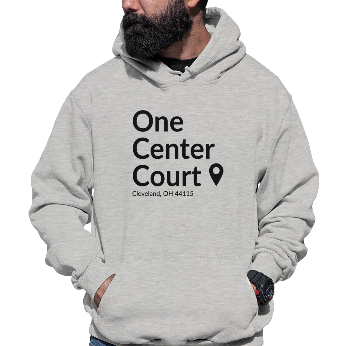 Cleveland Basketball Stadium Unisex Hoodie | Gray