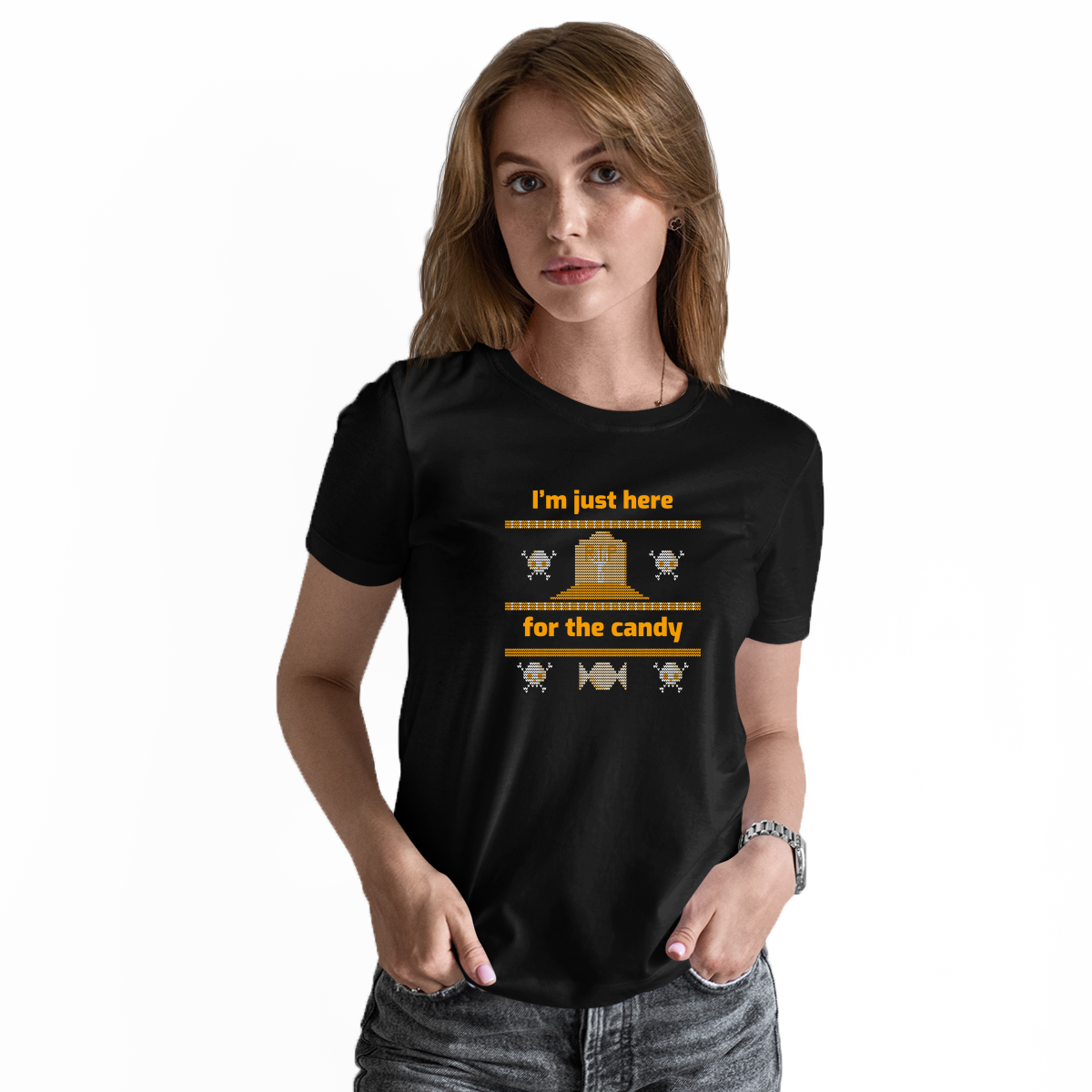 I'm Just Here For the Candy Women's T-shirt | Black