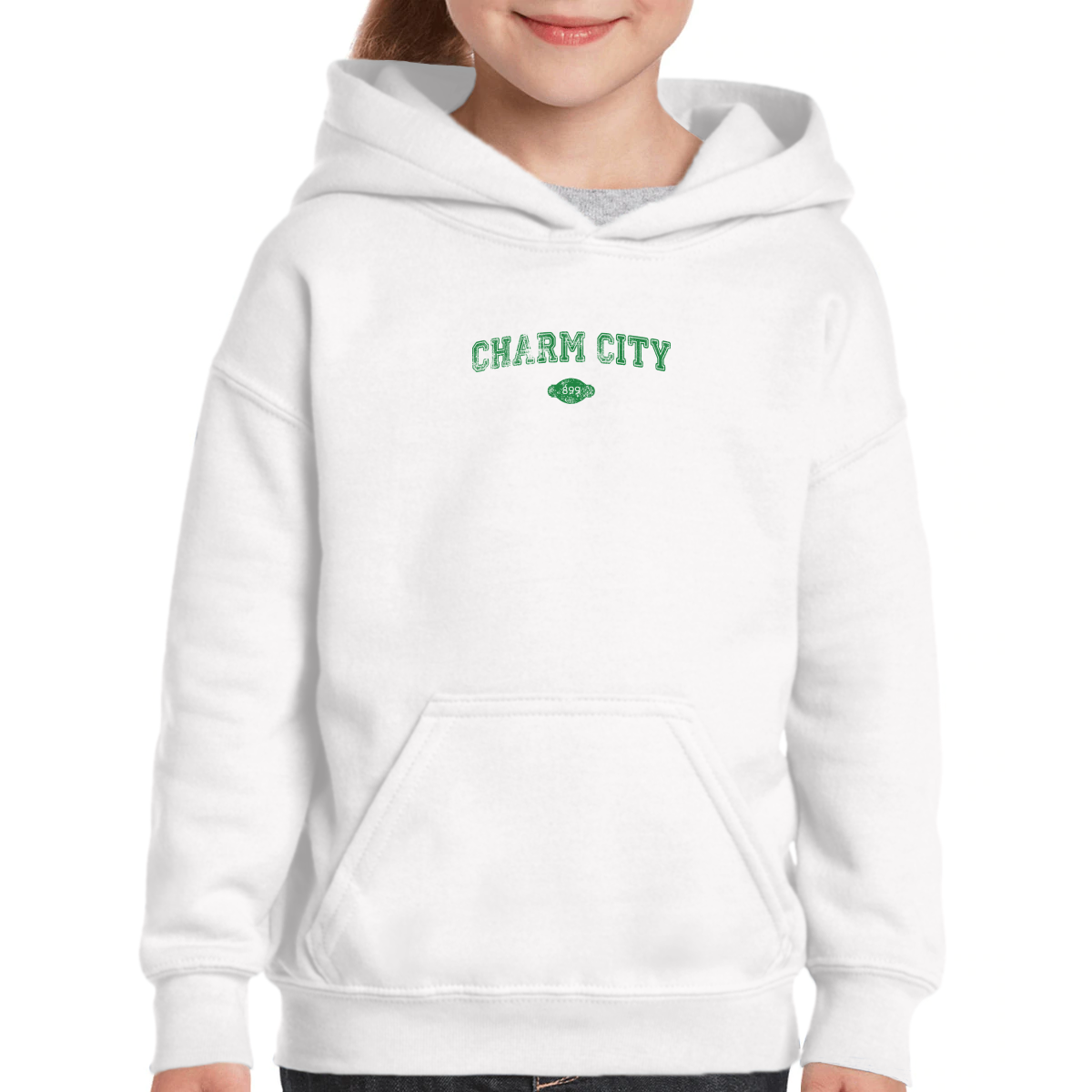 Charm City 1729 Represent Kids Hoodie | White