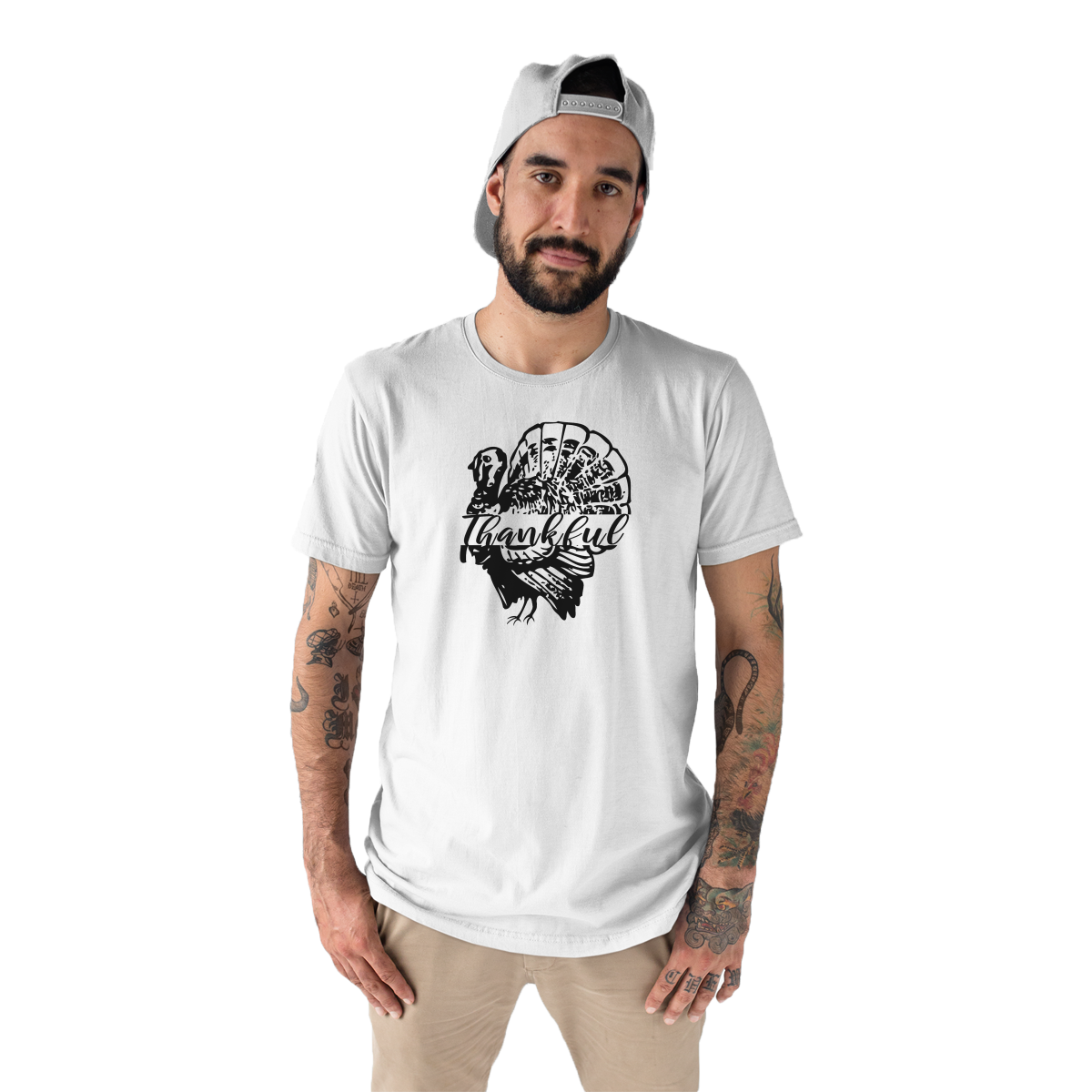 Thankful Turkey Men's T-shirt | White