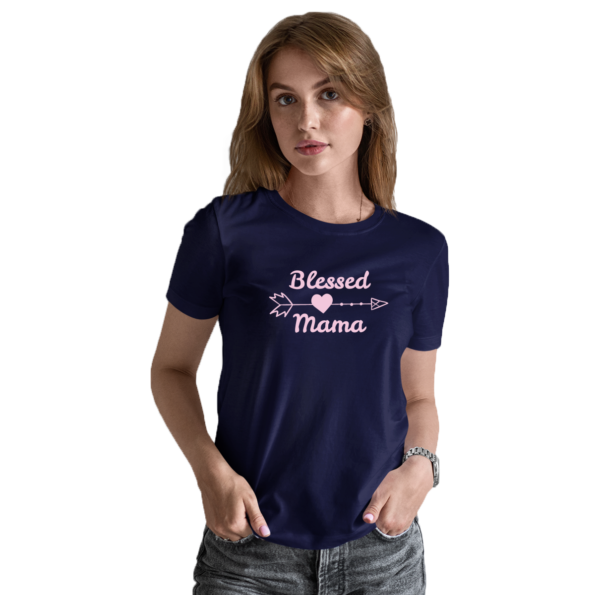 Blessed Mama Shirt Women's T-shirt | Navy