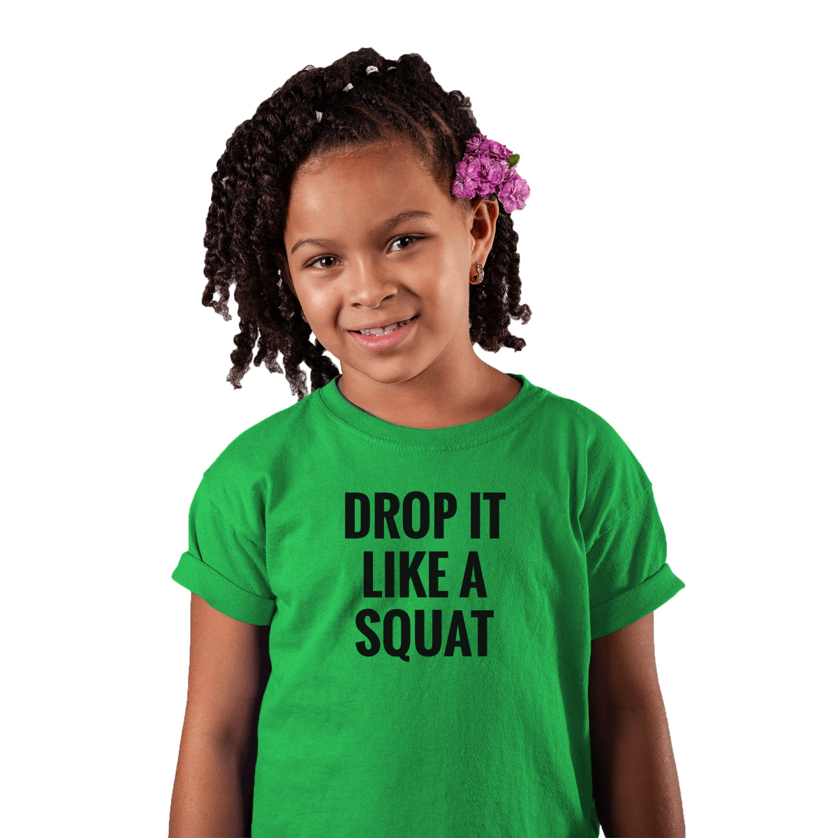Drop It Like a Squat Kids T-shirt | Green