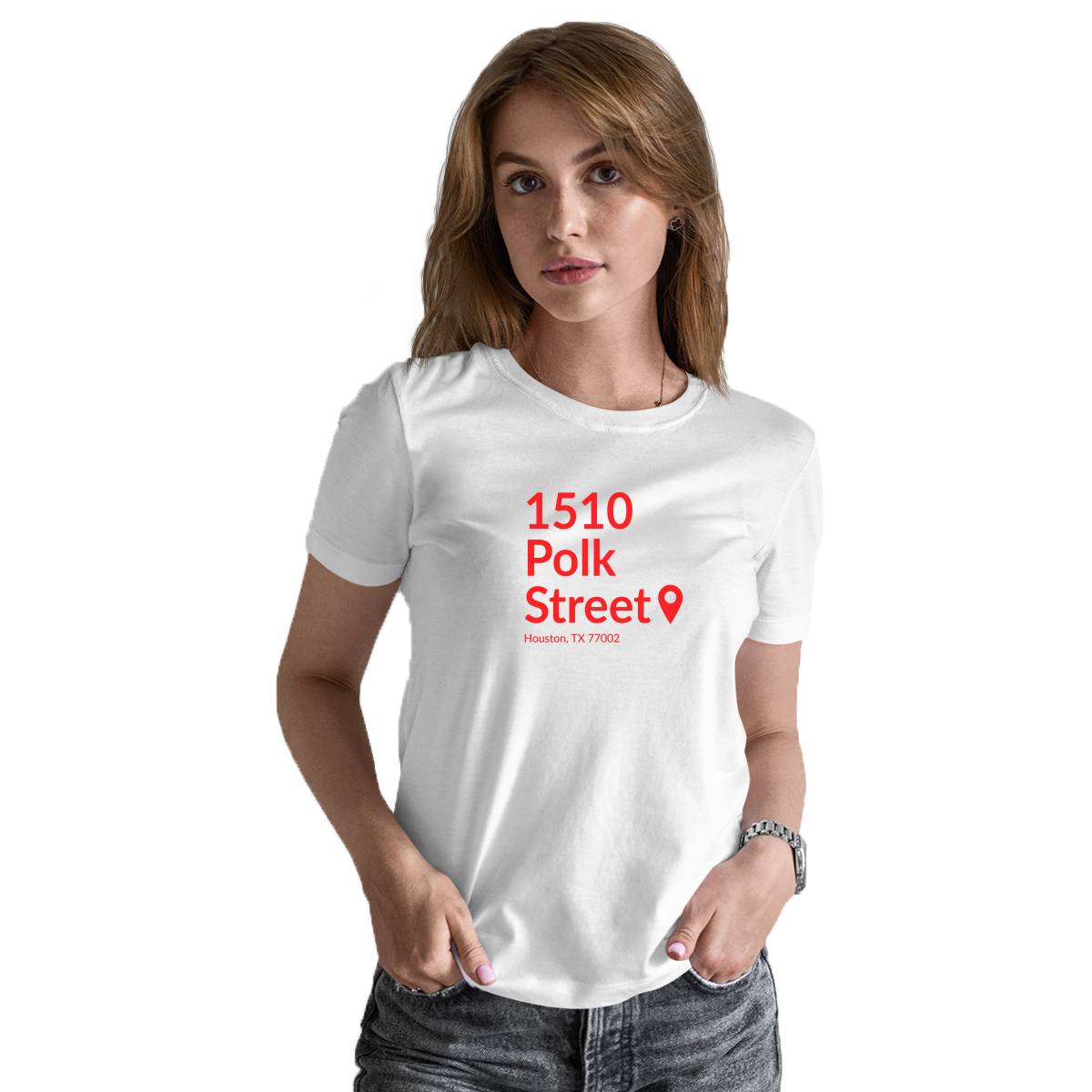 Houston Basketball Stadium Women's T-shirt | White