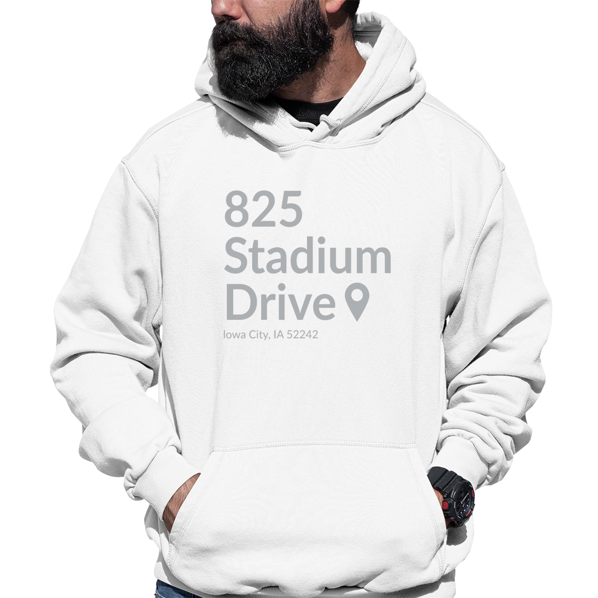 Iowa Football Stadium Unisex Hoodie | White