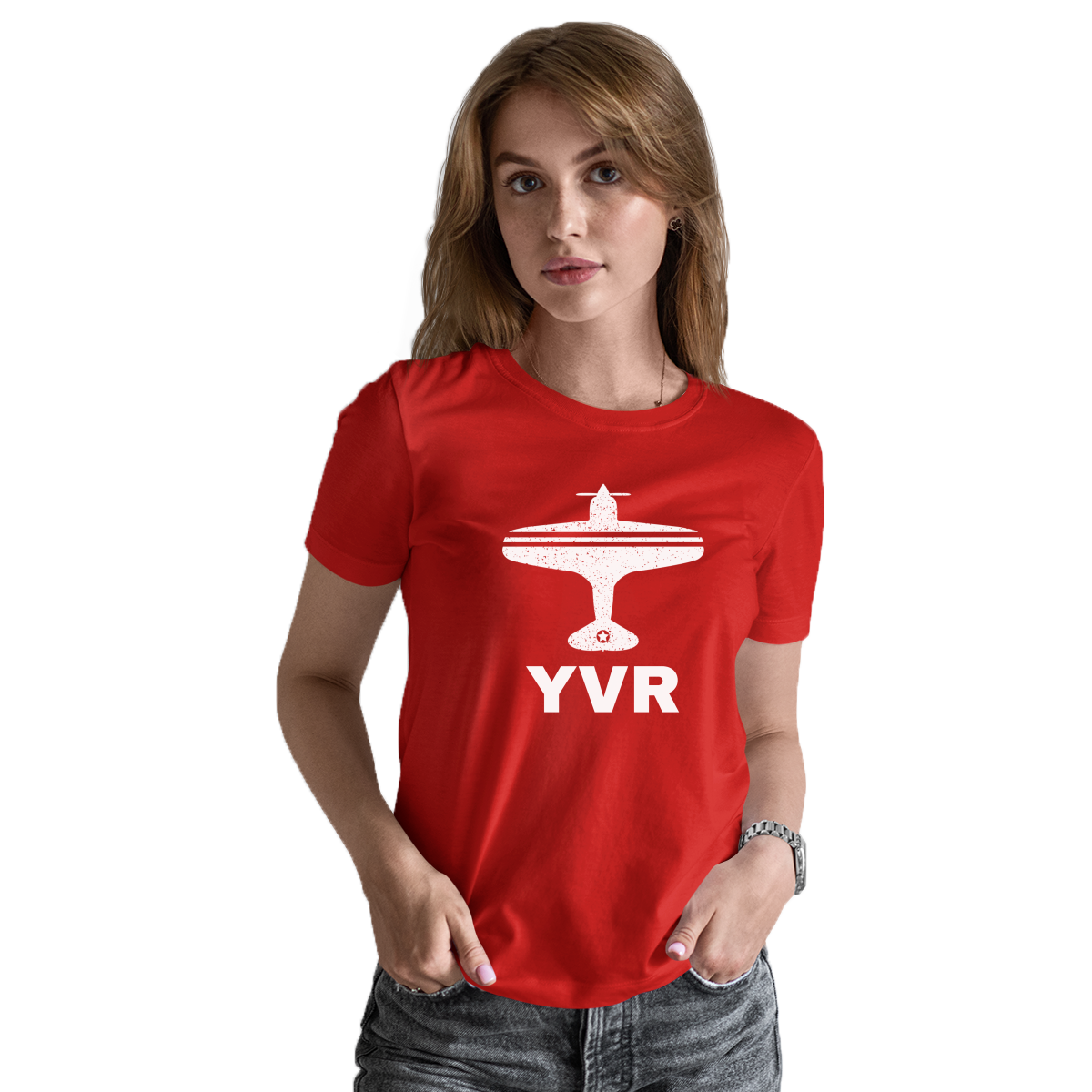 Fly Vancouver YVR Airport Women's T-shirt | Red