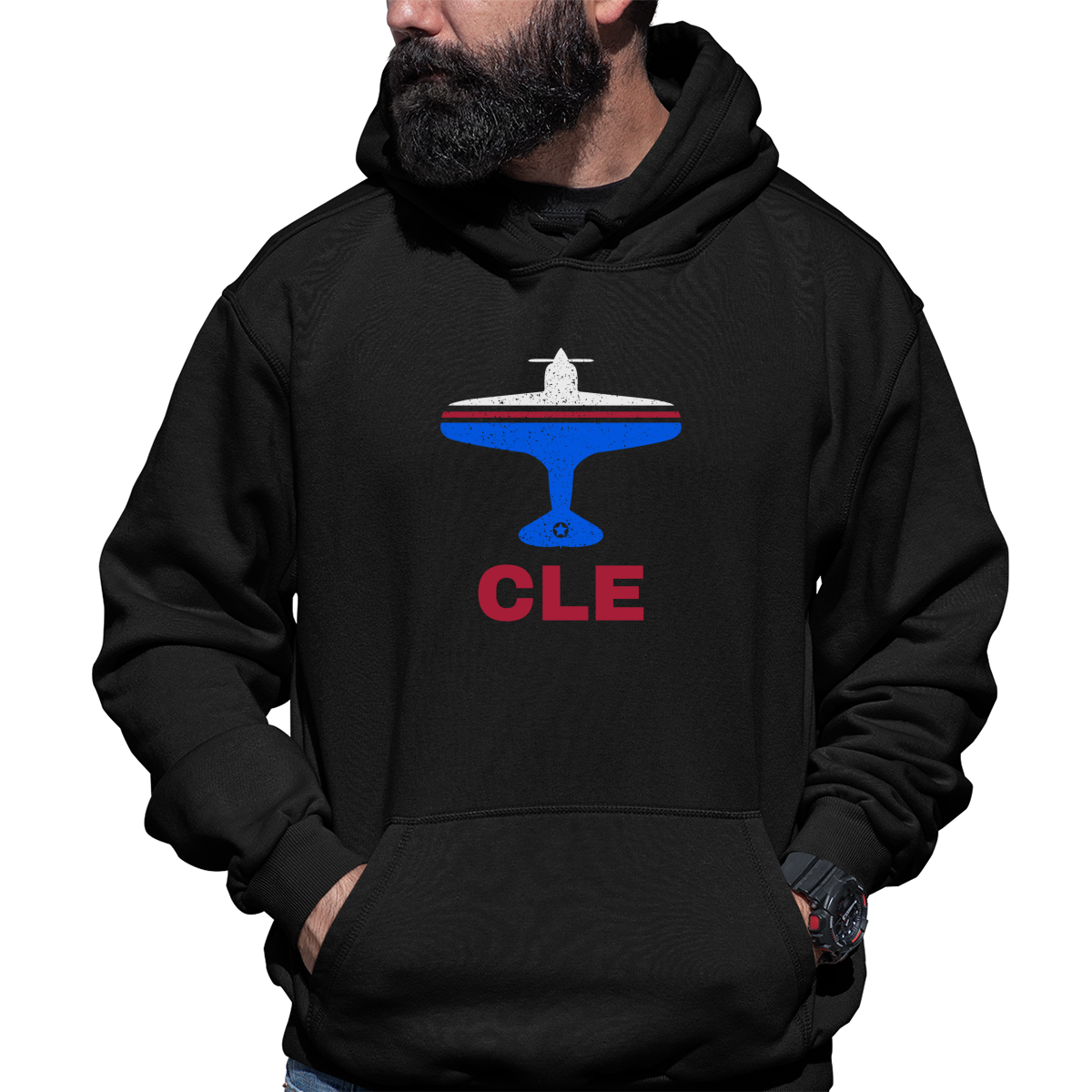 Fly Cleveland CLE Airport Unisex Hoodie | Black