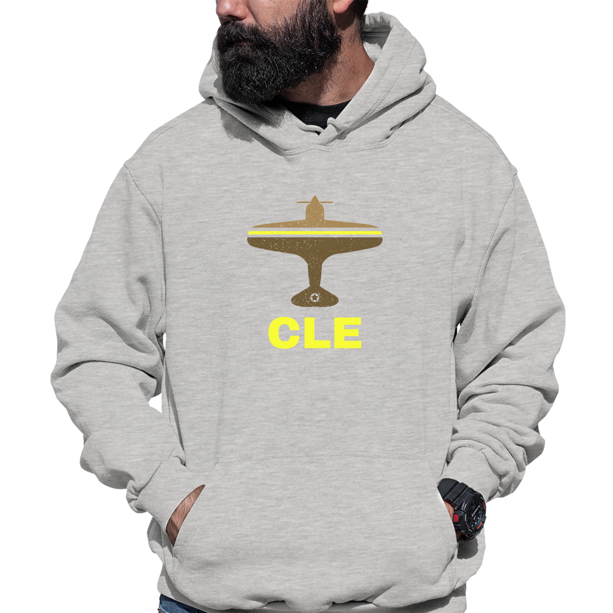 Fly Cleveland CLE Airport Unisex Hoodie | Gray