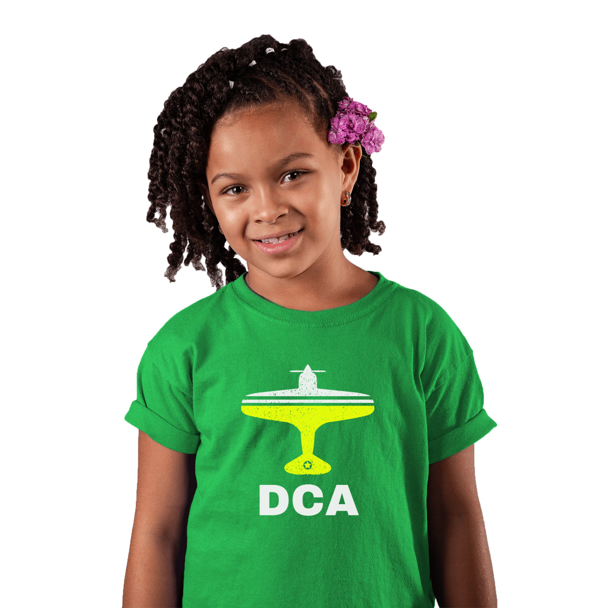 Fly Washington D.C. DCA Airport Kids T-shirt | Green