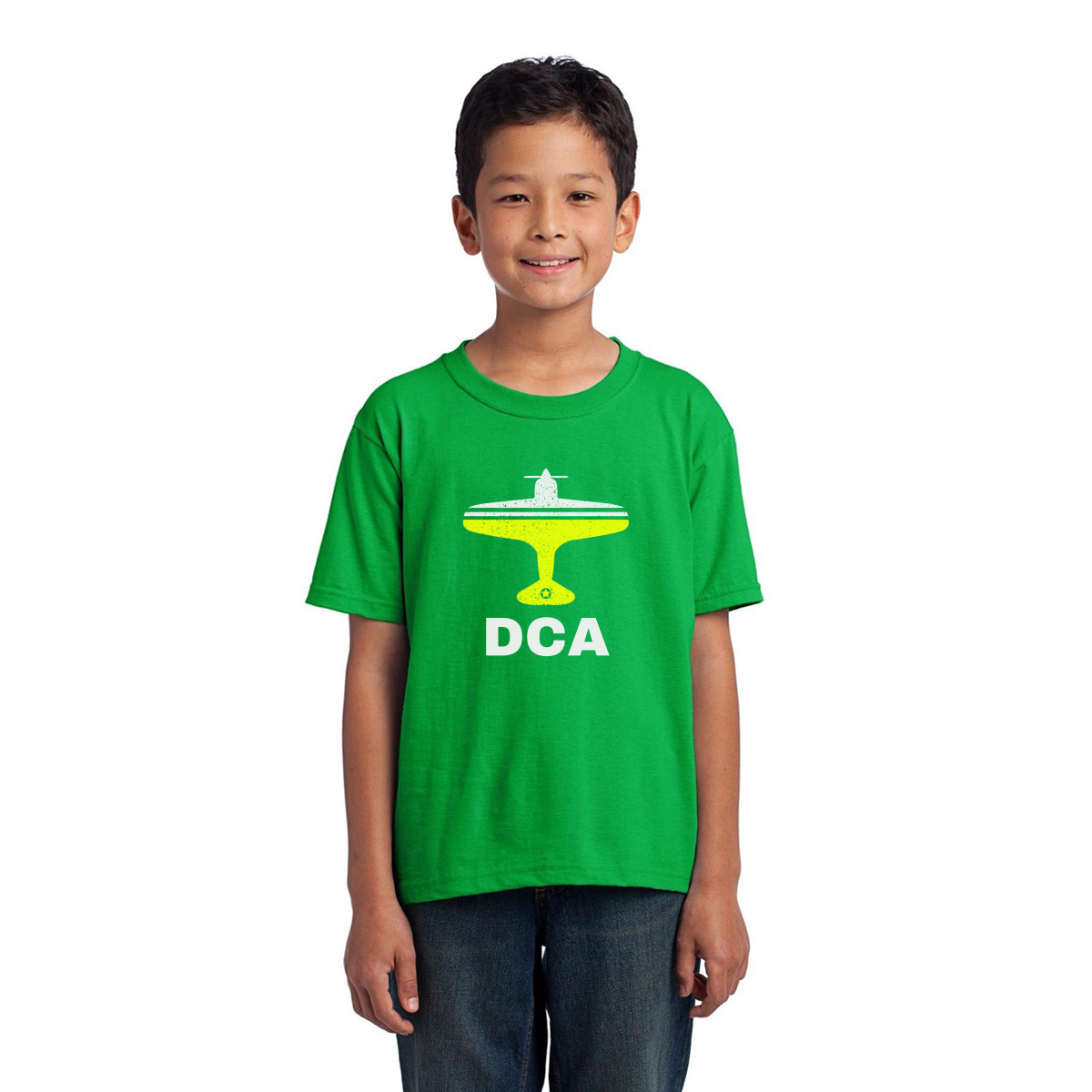 Fly Washington D.C. DCA Airport Kids T-shirt | Green