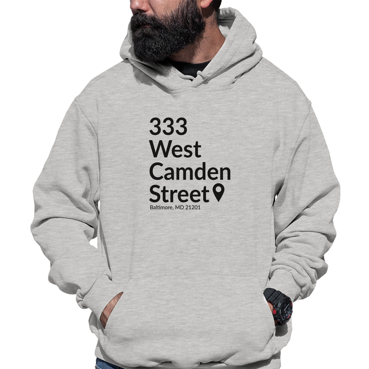 Baltimore Baseball Stadium Unisex Hoodie | Gray