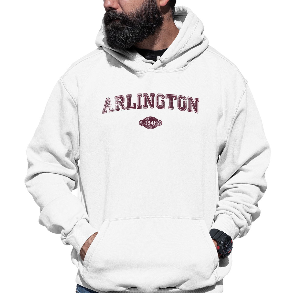 Arlington 1841 Represent Unisex Hoodie | White