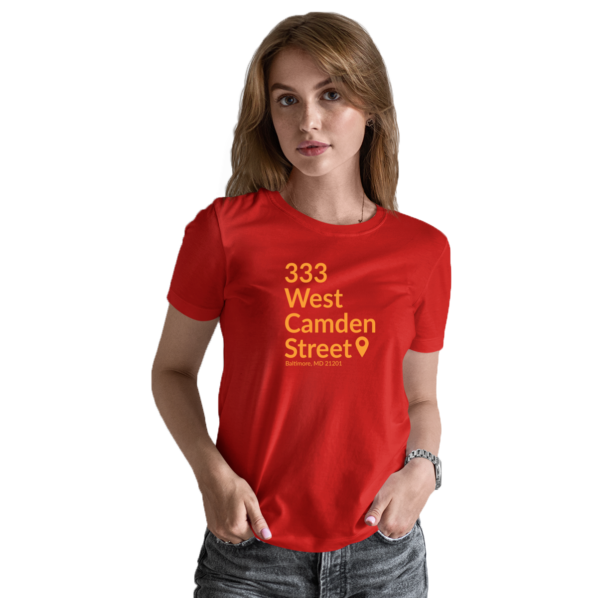 Baltimore Baseball Stadium Women's T-shirt | Red