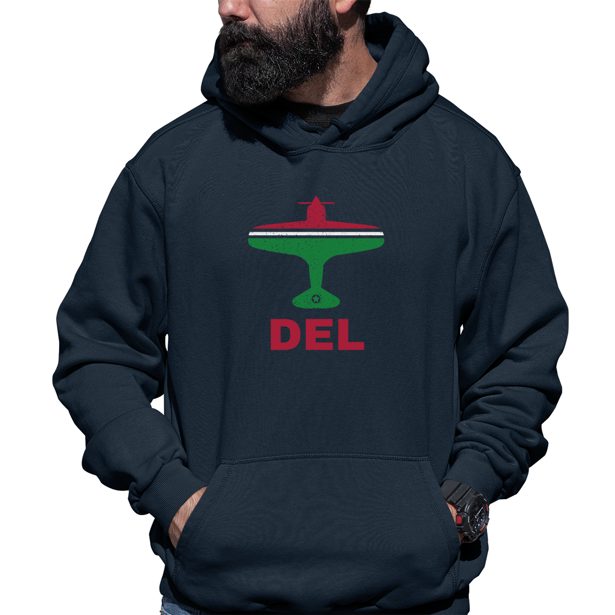 Fly Delhi DEL Airport Unisex Hoodie | Navy