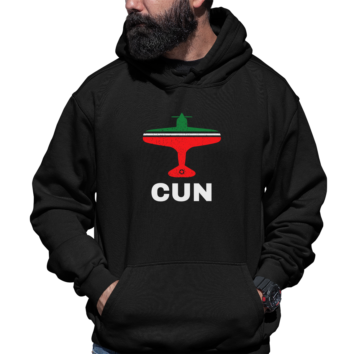 Fly Cancun CUN Airport  Unisex Hoodie | Black