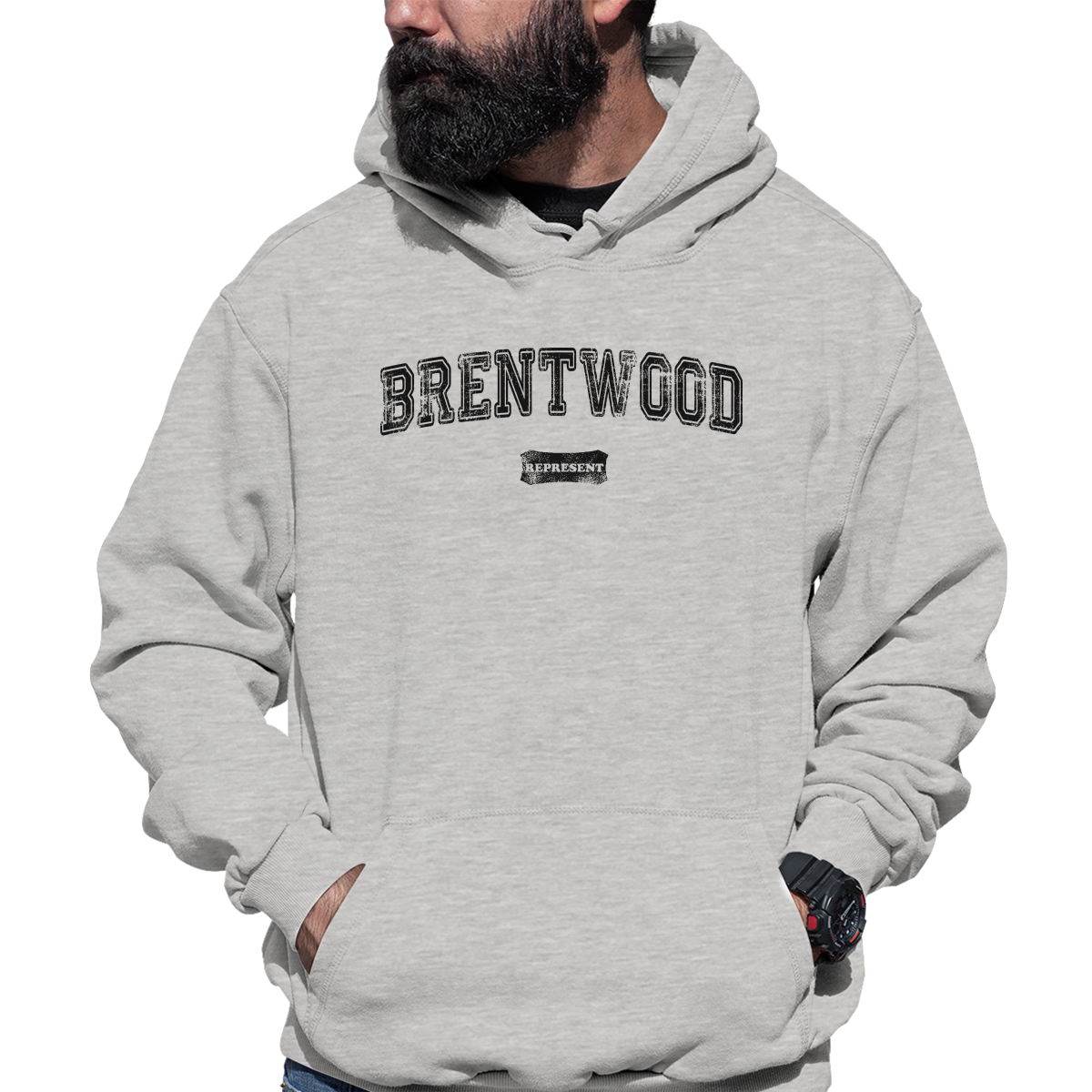 Brentwood Represent Unisex Hoodie | Gray