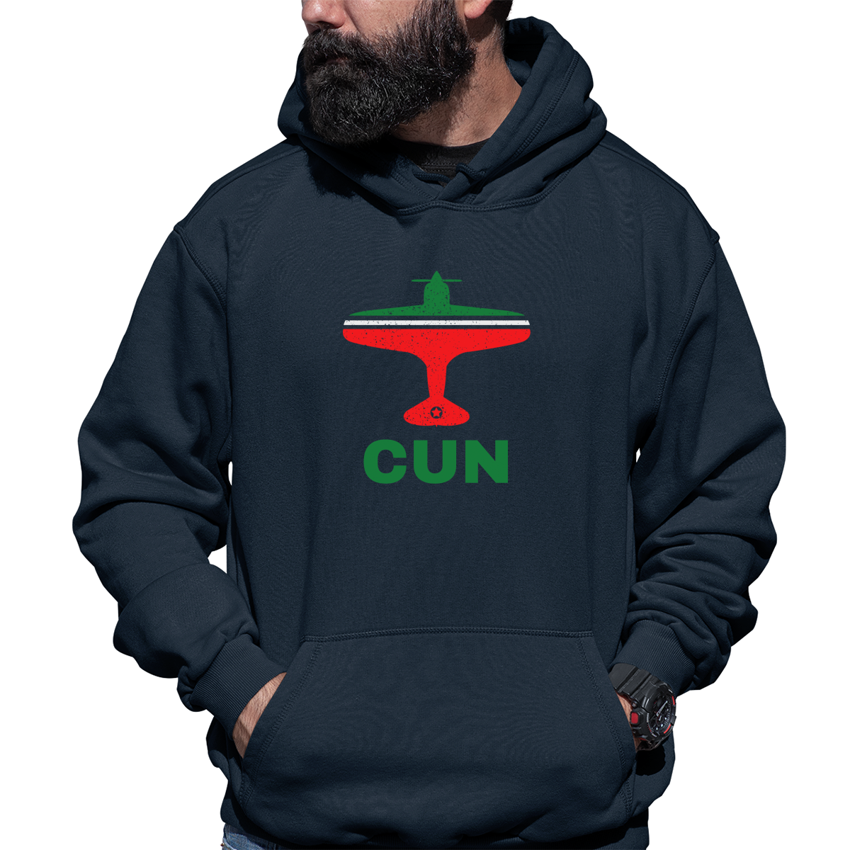 Fly Cancun CUN Airport  Unisex Hoodie | Navy