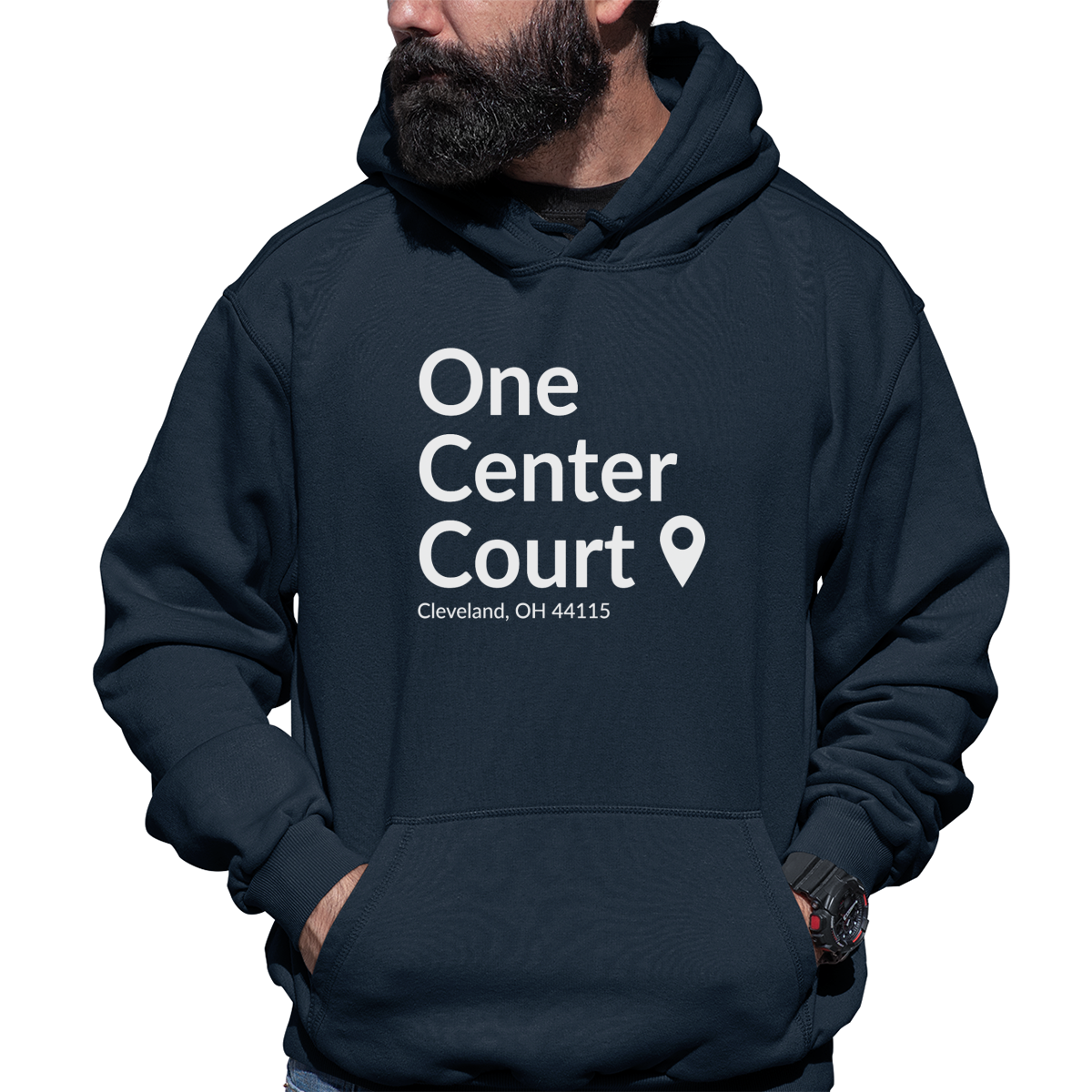 Cleveland Basketball Stadium Unisex Hoodie | Navy