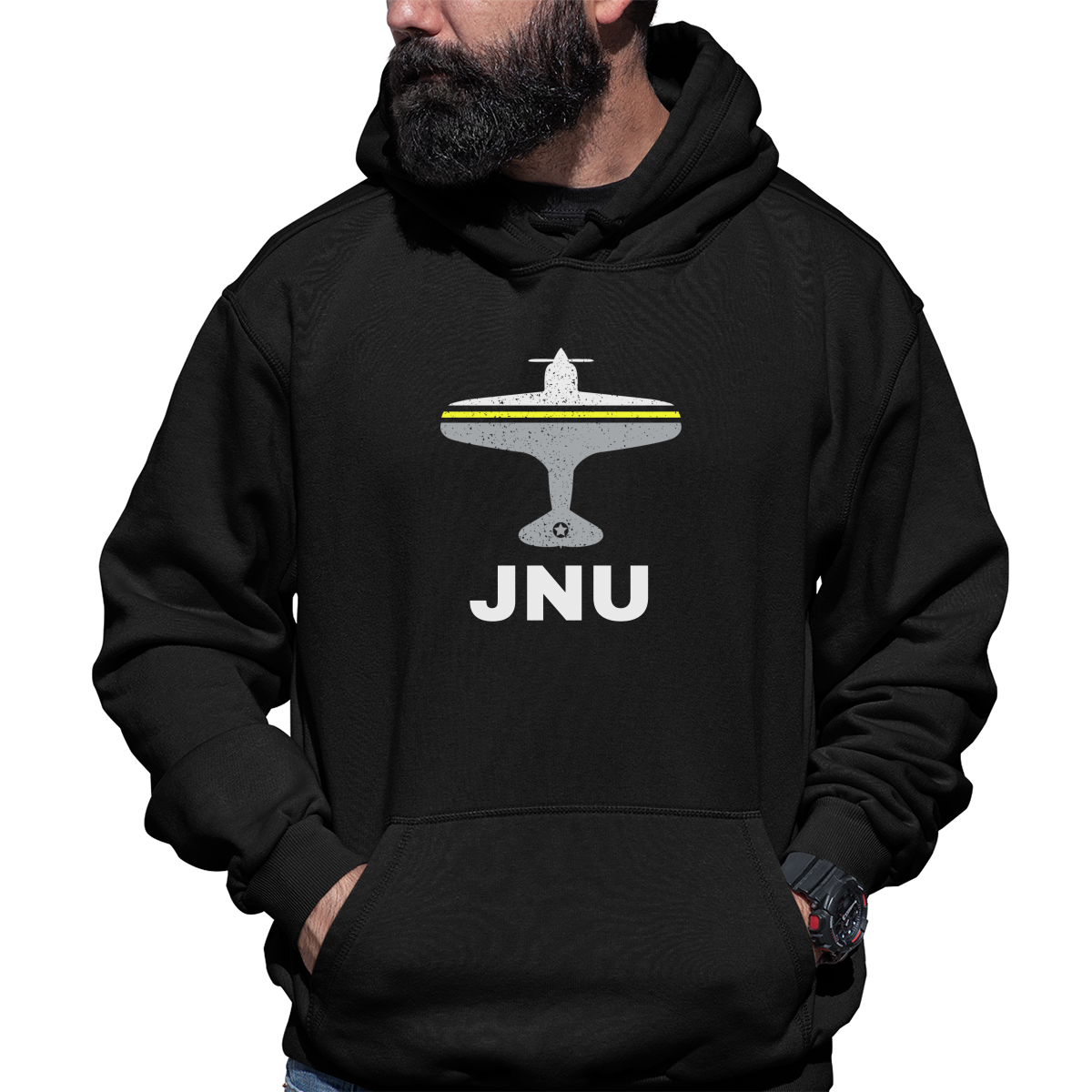 Fly Juneau JNU Airport Unisex Hoodie | Black