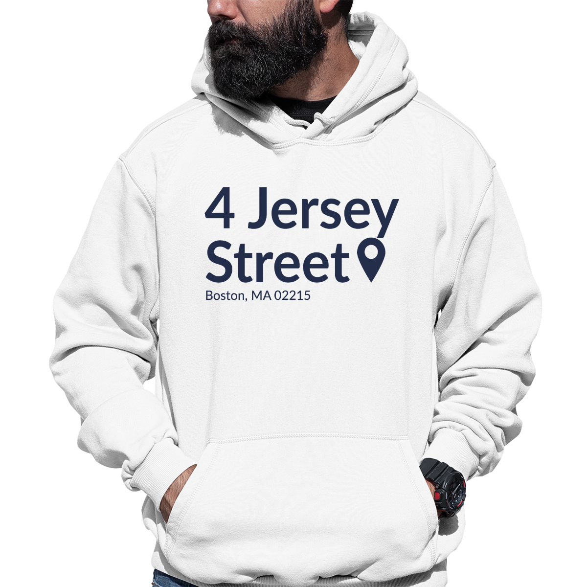 Boston Baseball Stadium Unisex Hoodie | White